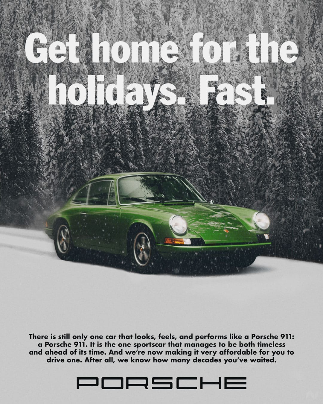 PorscheVintageHolidayPoster